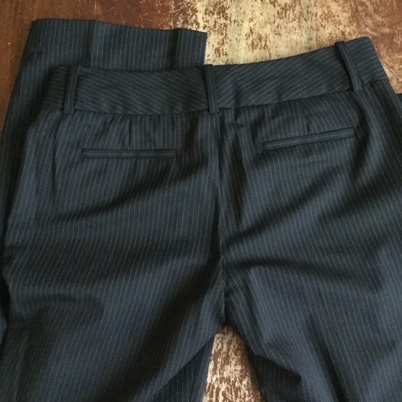 Banana Republic Ryan Fit Pin Stripe Trousers Stretch Wool Blend Lined Black Sz 6 - Picture 4 of 11